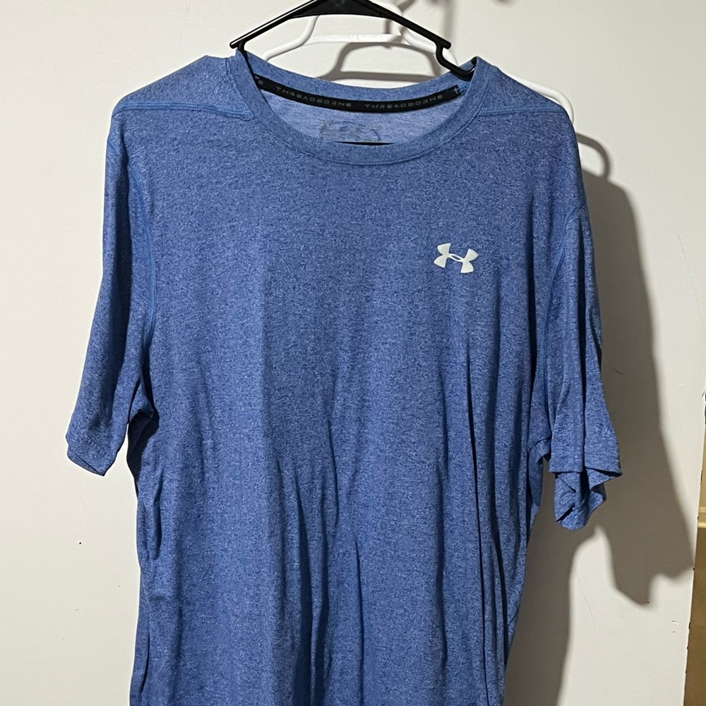 Under Armour Men's Heather Blue Short Sleeve Tee Threadborne